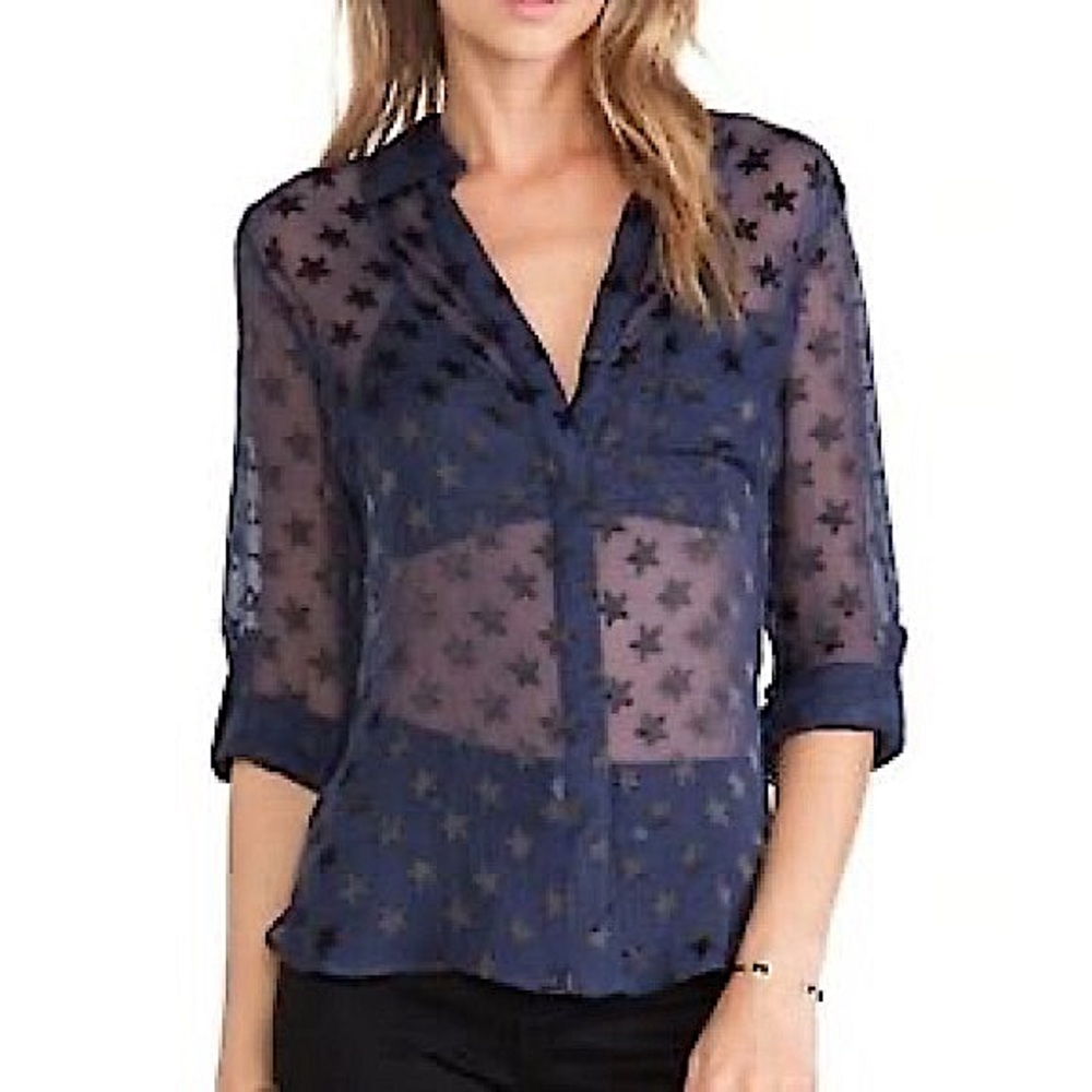 Diane Von Furstenberg REVOLVE Lorelei Sheer Star Blouse